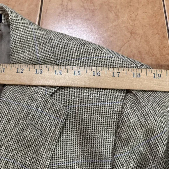 VTG Polo Ralph Lauren Jacket Blazer 42L Italy Made Silk Flax Wool Sport Coat
